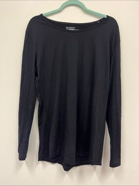 Seg'Ments 100%  Merino wool Black Long-Sleeve Crewneck Tee size XXL